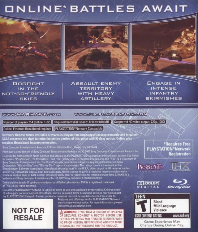 The back cover for the original release of <em>Warhawk</em> promises "90 days notice" before servers are shut down.