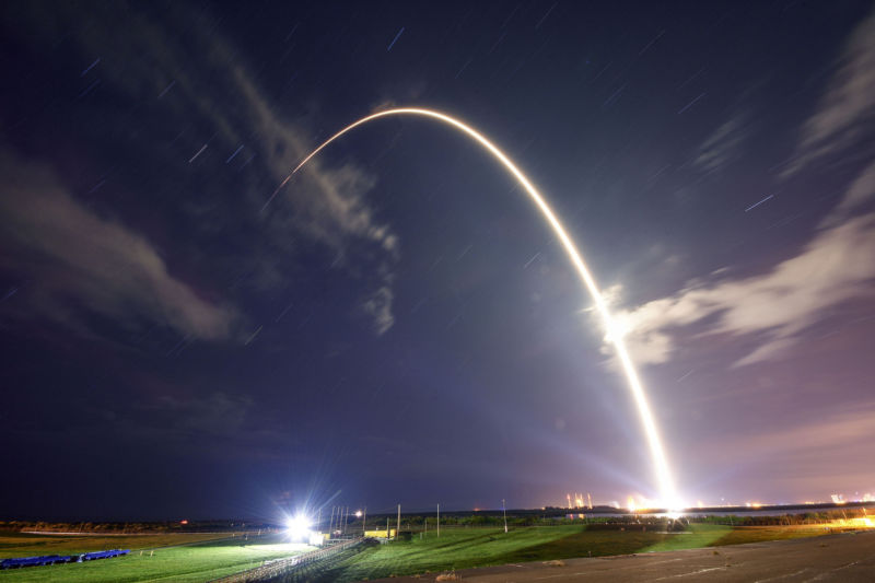 A Falcon 9 rocket launches in September 2018.