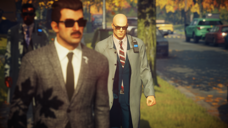 Agent 47 stalking his prey. 