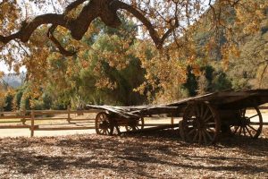 A 19th-century style wagon, as seen on the Paramount Ranch.