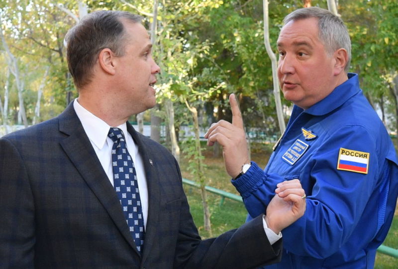 NASA Administrator Jim Bridenstine must continue to rely on Dmitry Rogozin of Roscosmos while US commercial crew vehicles remain under development.