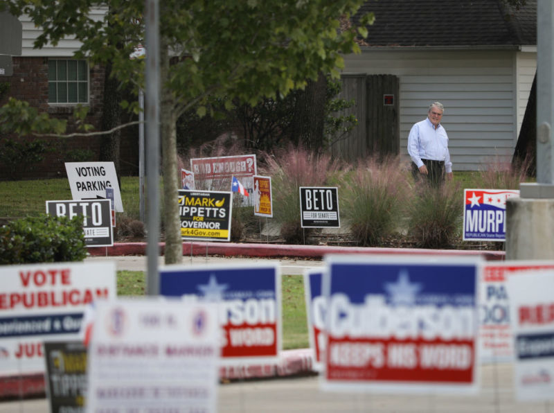 US Rep. John Culberson (R-Tex.) walks toward the Rummel Creek Elementary polling place on Election Day 2018. He lost his seat, which may have ripple effects well beyond Earth.