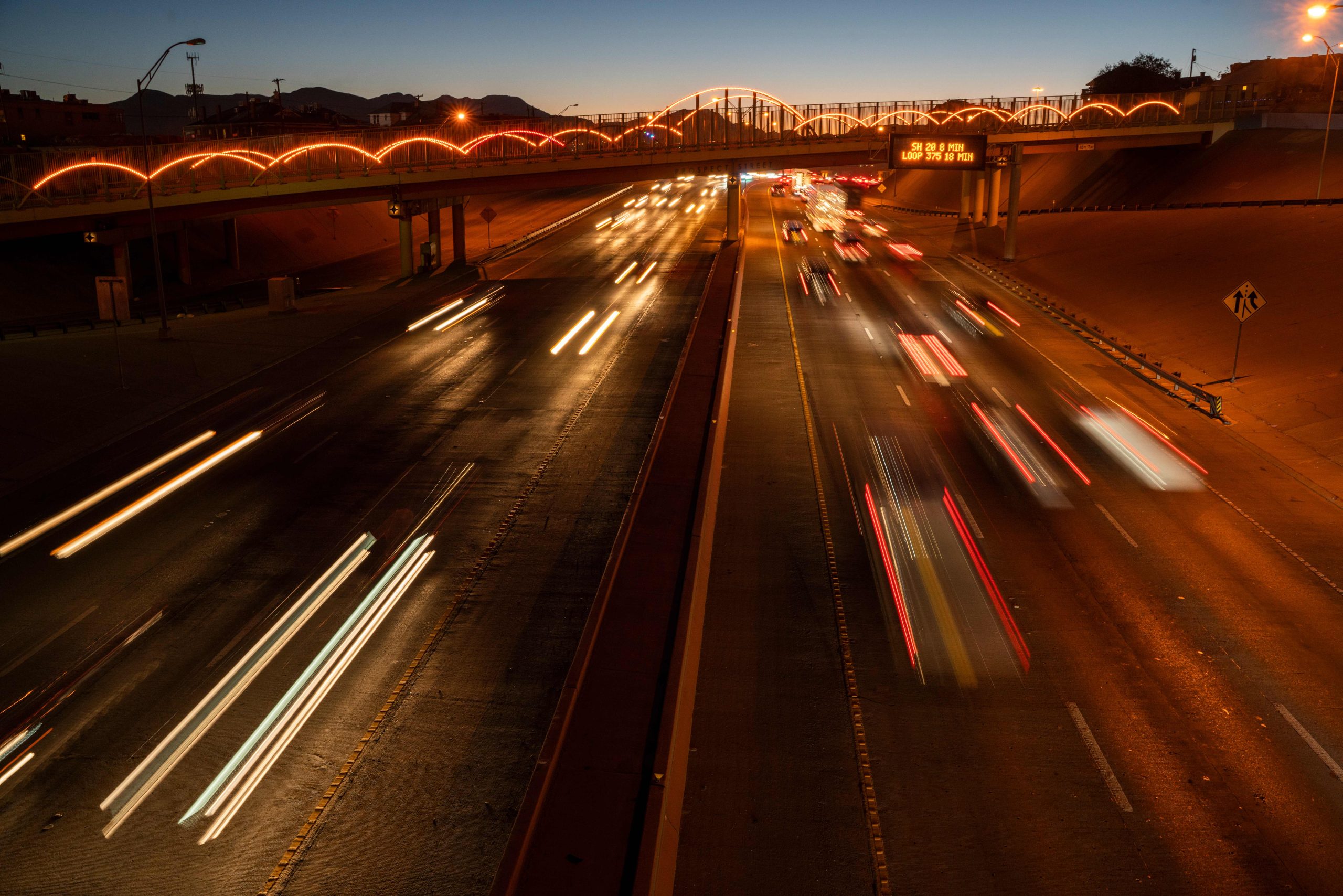 A busy highway in the US