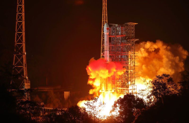 China launches Chang'e-4 lunar probe at the Xichang Satellite Launch Center in southwest China's Sichuan province, 8 December 2018.