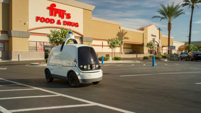 Nuro's driverless delivery vehicle.