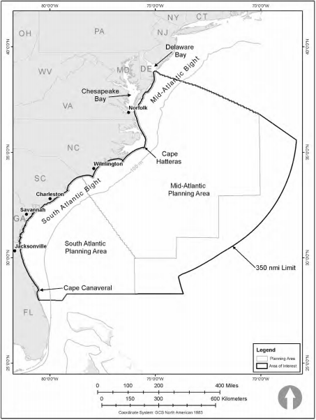 The area approved for seismic testing.