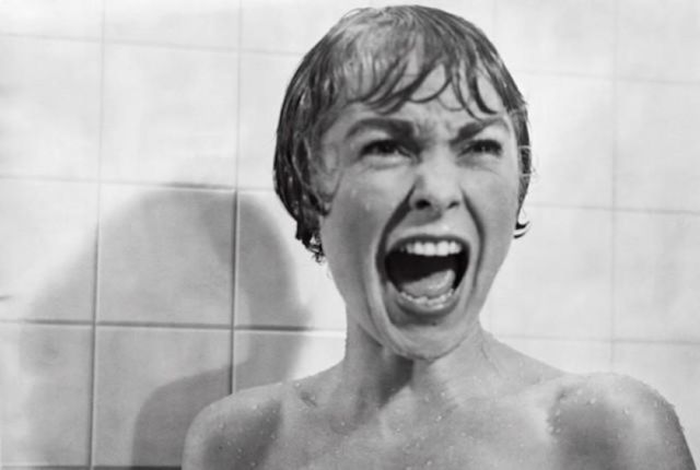 Alfred Hitchcock's <em>Psycho</em> (1960), with its famous shower scene, ranked as the third most influential film.