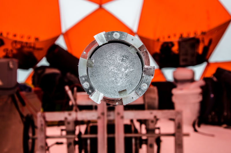 Staring down the barrel of an ice core drill.