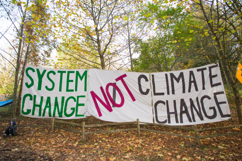 Protest sign from a rally against the Kinder Morgan oil pipeline on Burnaby Mountain, BC.