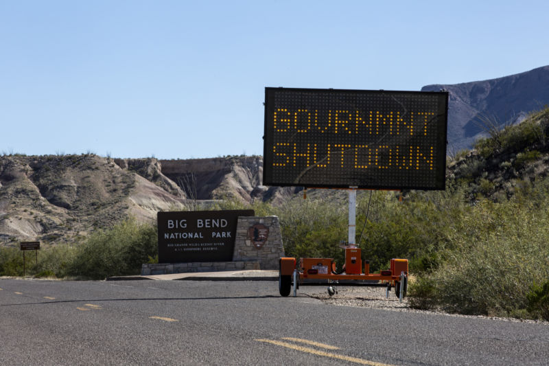 A sign outside Big Bend National Park reads 