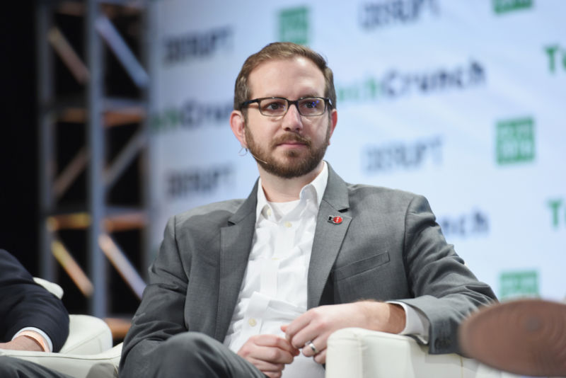 Electronic Frontier Foundation senior staff attorney Nate Cardozo speaks onstage during TechCrunch Disrupt NY 2016 at Brooklyn Cruise Terminal on May 9, 2016 in New York City.