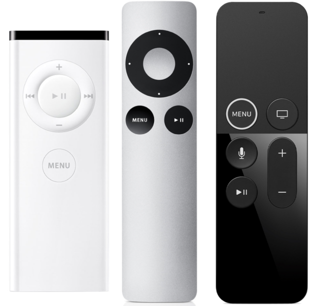 The evolution of the Apple TV remote.