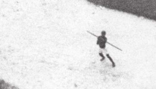 An aerial image from a low-level overflight of the Congo by a US Air Force reconnaissance aircraft in 1964 caught this moment in which a spear was thrown at the aircraft.