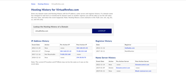 A historical record of virtualfirefox.com.