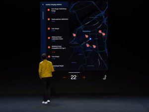 High-tech automobile dashboard.
