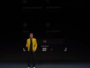 High-tech automobile dashboard.