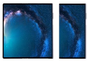 Pictures of the folding Huawei Mate X.