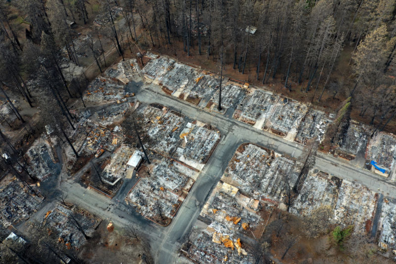 Home lots destroyed by fire.