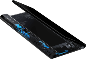 Pictures of the folding Huawei Mate X.