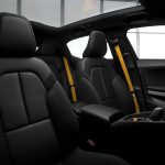 Gold seatbelts are like the ones in the Polestar Engineered S60 we drove last year.