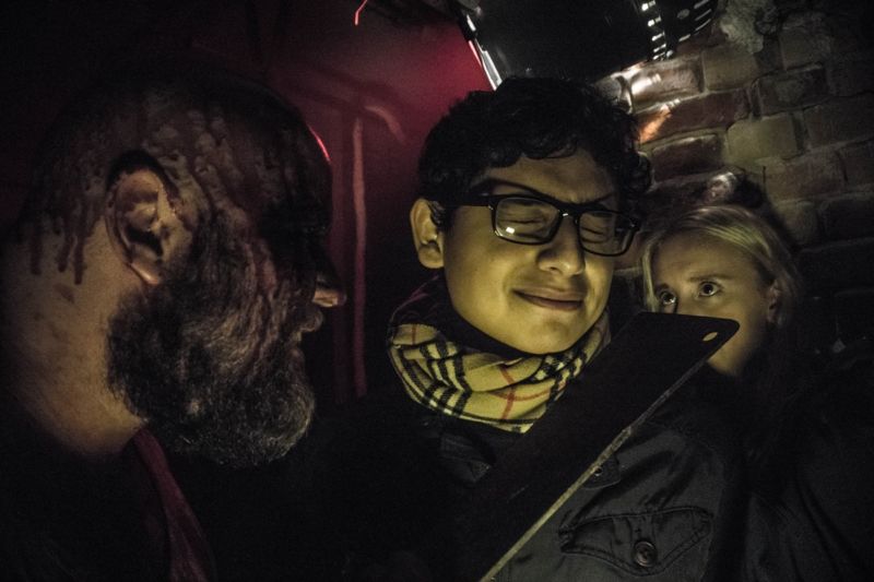 Visitors to a haunted house in Vejle, Denmark, respond differently to being confronted by "scare actors" depending on whether they are "adrenaline junkies" or "white-knucklers."