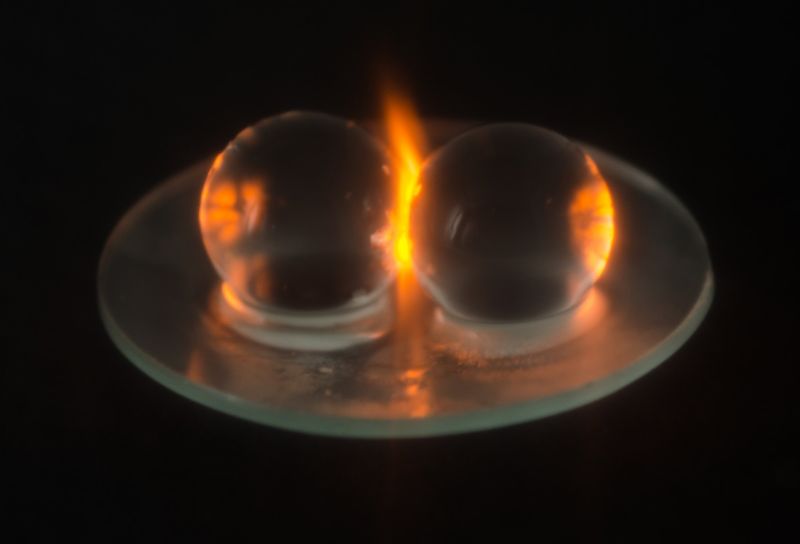 Not just for grapes: plasma formed between a pair of hydrogel beads irradiated in a household microwave oven.