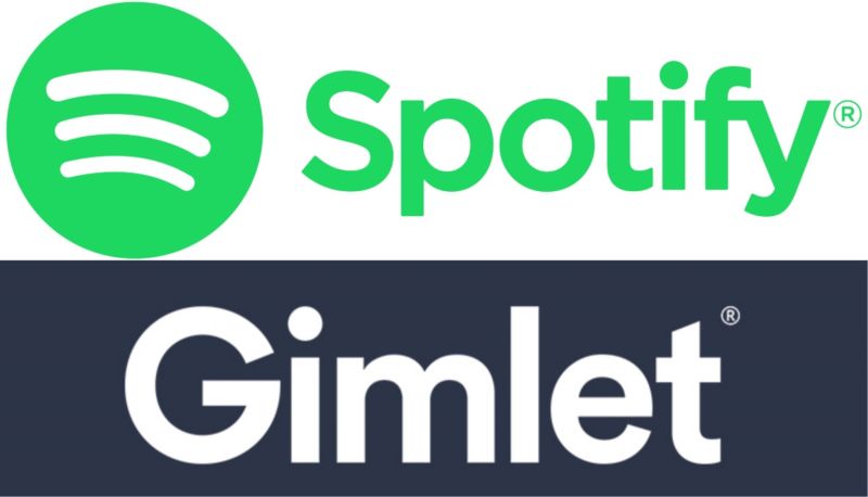 Image that combines logos for Spotify and Gimlet.