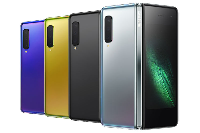 The Galaxy Fold in many colors. 