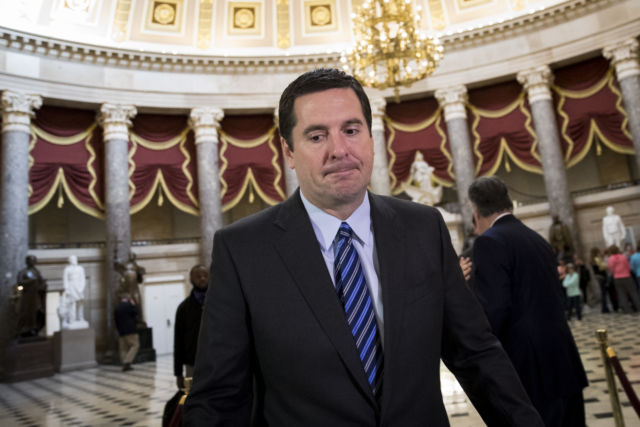House Intelligence Committee chairman Rep. Devin Nunes (R-Calif.) walks to the House floor on Capitol Hill, March 24, 2017, in Washington DC.