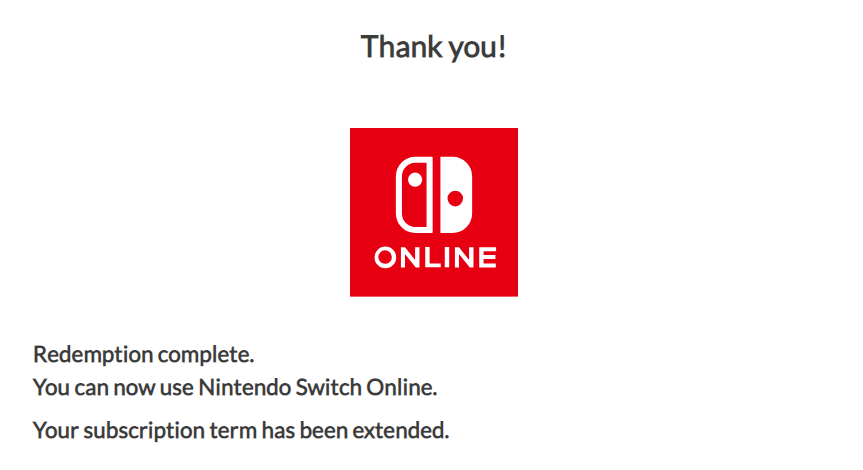 one year nintendo switch online