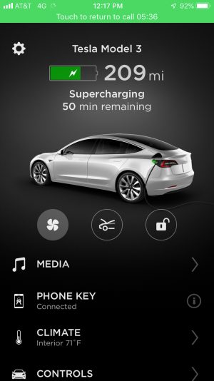 Tesla Model 3 phone app