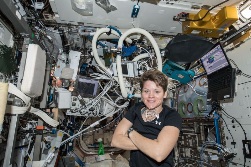 NASA astronaut Anne McClain needs to use a smaller spacesuit.