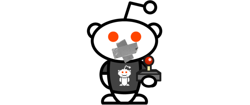 An official Reddit "Snoo" mascot was used to advertise the site's gaming content in 2018. Today, it's got duct tape on its mouth for a reason.