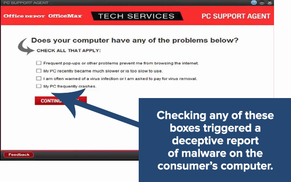 Office Depot rigged PC malware scans to sell unneeded $300 tech support |  Ars Technica