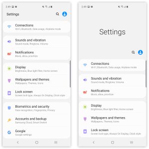 Pictures of the Galaxy S10 software.