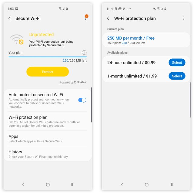 Pictures of the Galaxy S10 software.