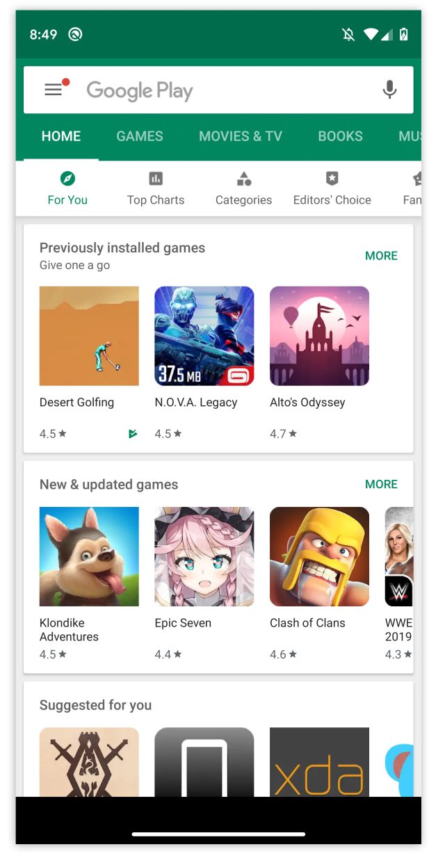 Pictures of Android Q Beta 2.