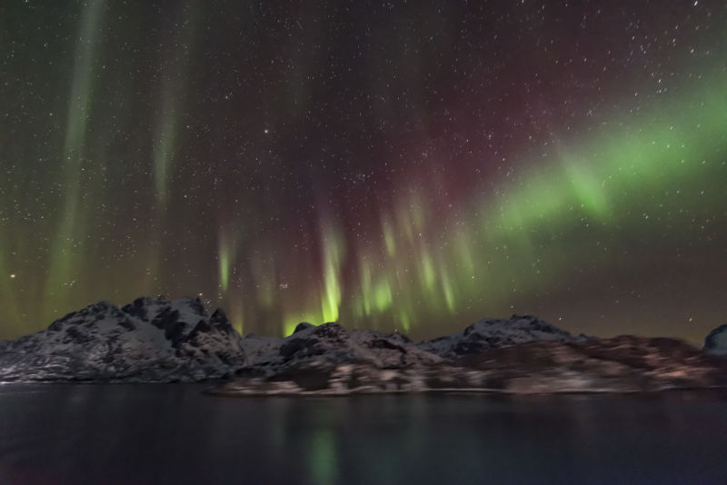 Aurora over Norway's Lofoten Islands.