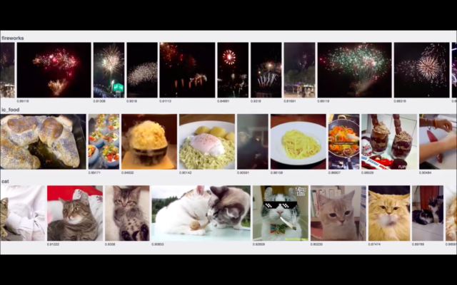 A still from a short video Facebook engineers posted that demonstrated real-time AI recognition of cat pictures (aka the holy grail for the Internet).