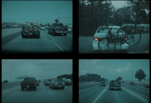 Examples of trucks attached to bikes seen by cars in Tesla's customer fleet.