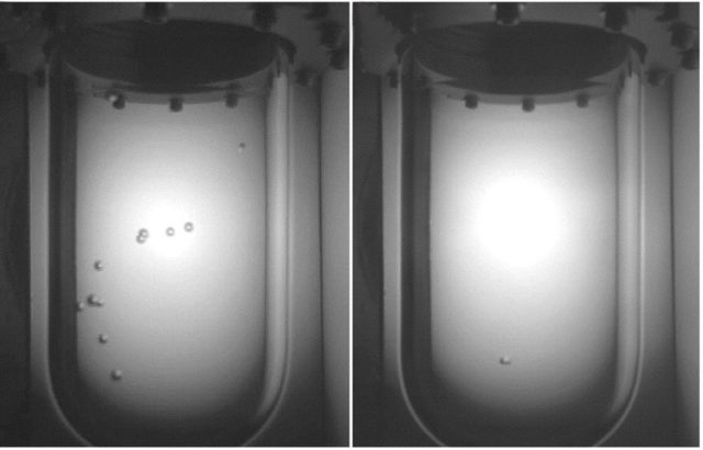 The snowball chamber complements the bubble chamber detector used by Fermilab's COUPP collaboration to hunt for dark matter.