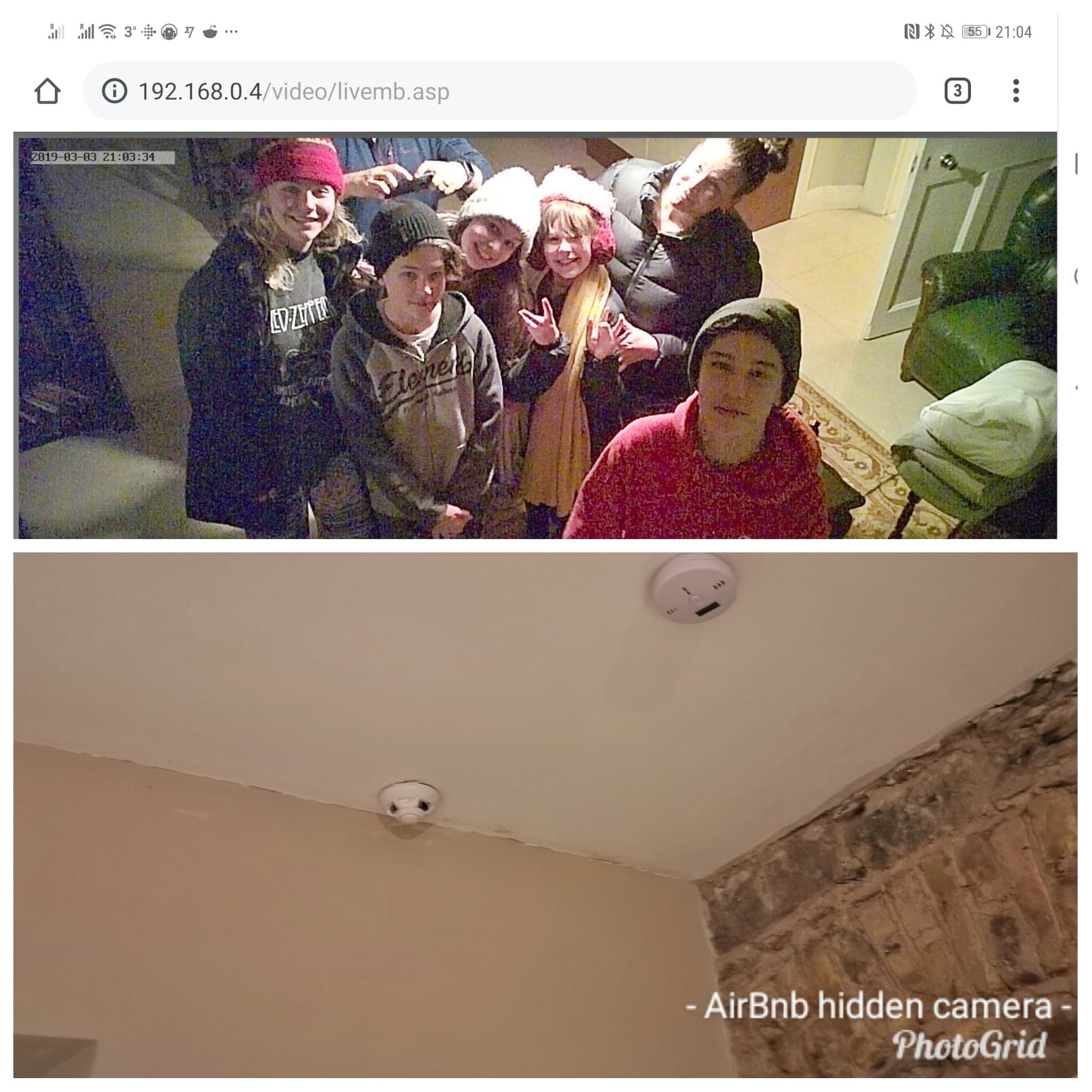 airbnb has cameras