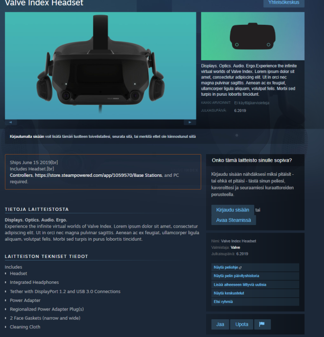 Oculus store valve store index