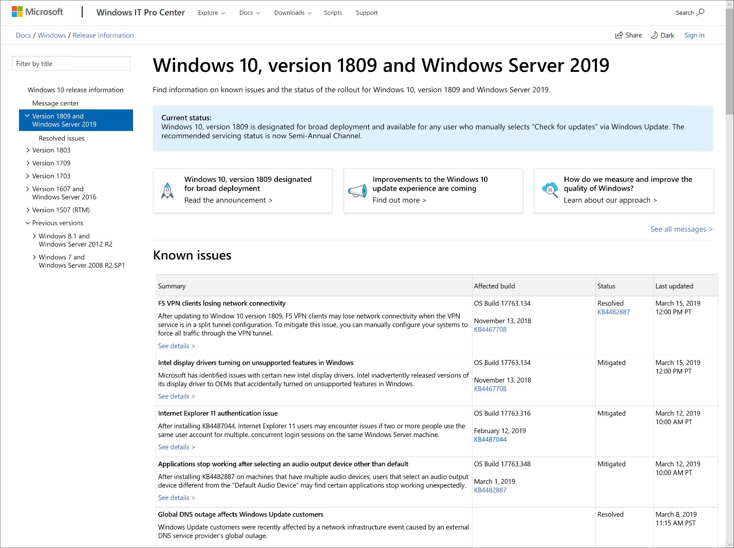 Issue encountered. Microsoft update. Check for updates Windows Server 2019. Windows 10 Version 1507. Find doc для Windows.