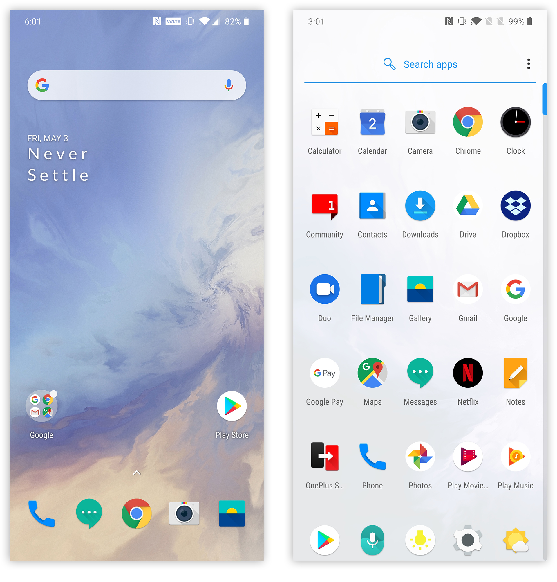 Pictures of Oxygen OS.