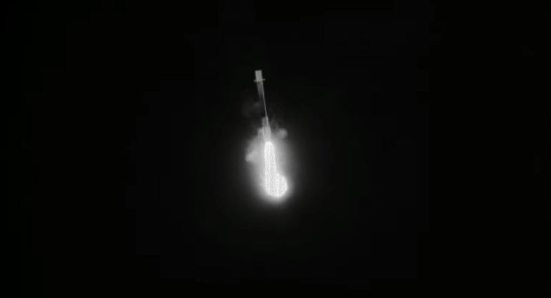 An infrared view of the Falcon 9 first stage landing on Saturday morning.
