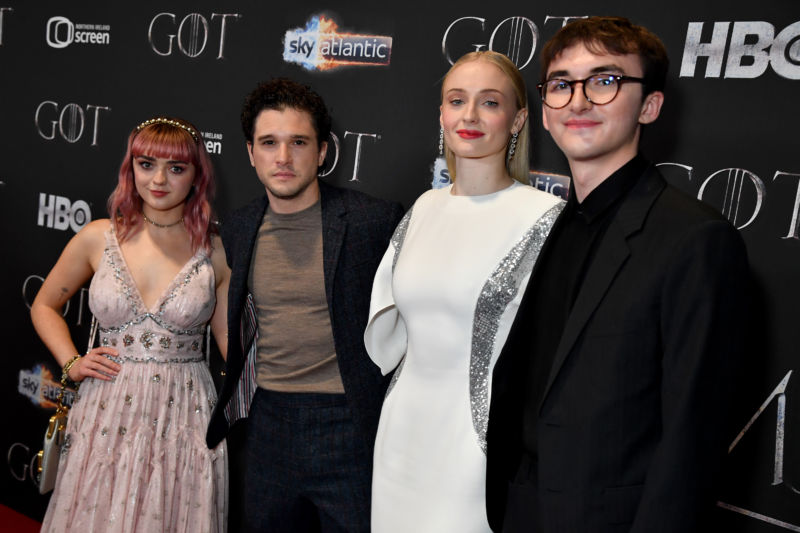 The Stark children during happier times? (Back in April when the final season of <em>Game of Thrones</em> premiered in Belfast and no one else knew what was coming.)