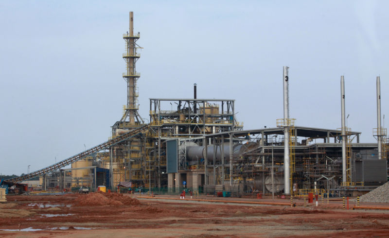 Construction of a rare-earths processing plant.