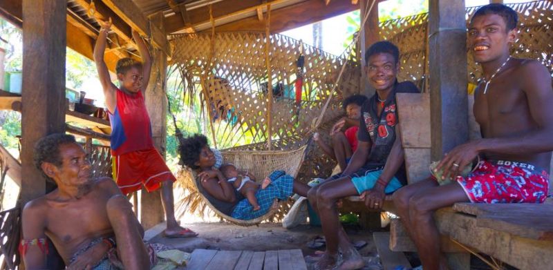 An Agta family relaxing in the afternoon.