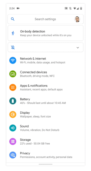 Pictures of Android Q's gesture navigation.